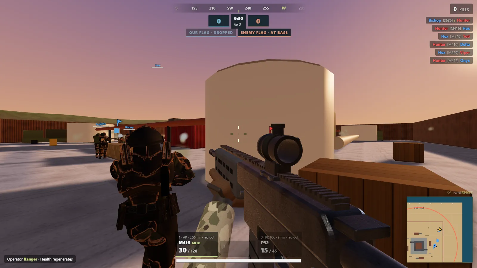 Lobbystrike gameplay: first-person view of a team fight